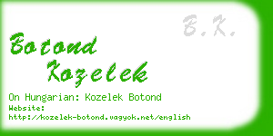 botond kozelek business card